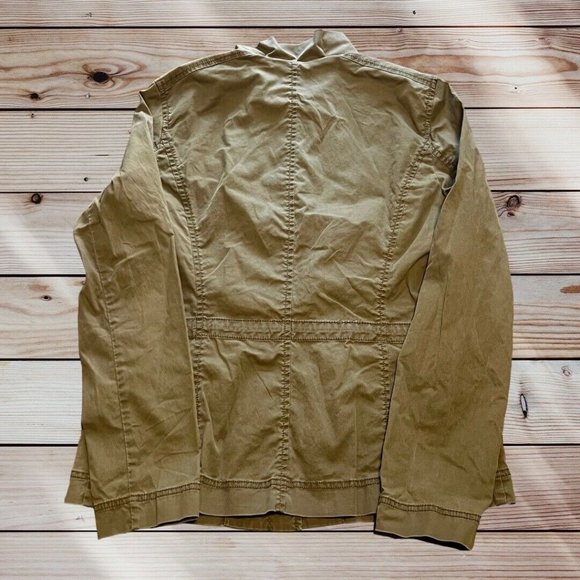 EILEEN FISHER Collared Lightweight Button Up Utility Jacket Small Greenish Brown - Picture 2 of 11